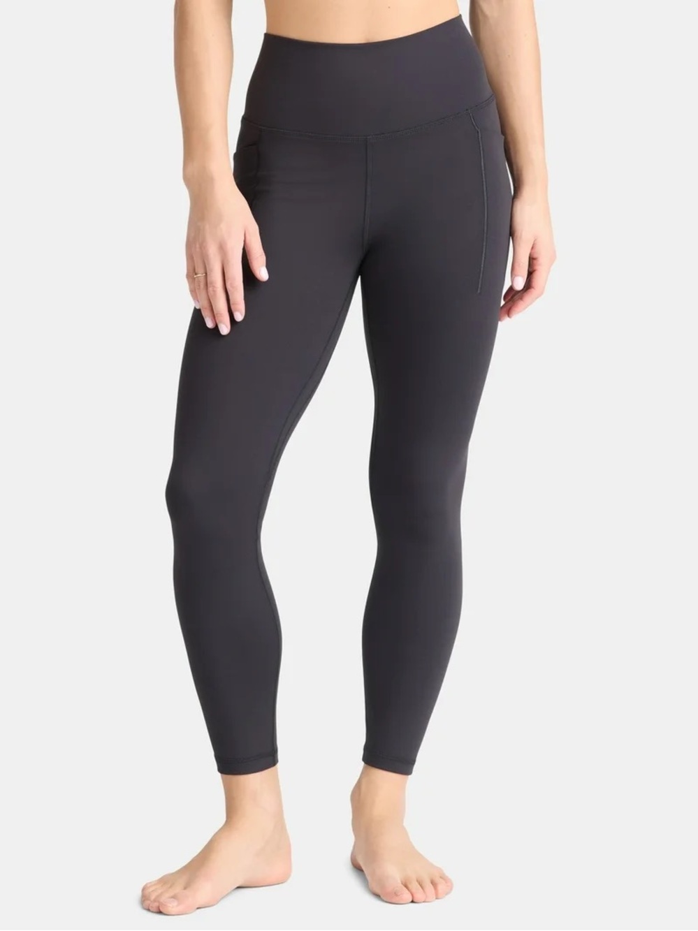 AVIA Black High-Waist Performance Leggings with Side Pockets